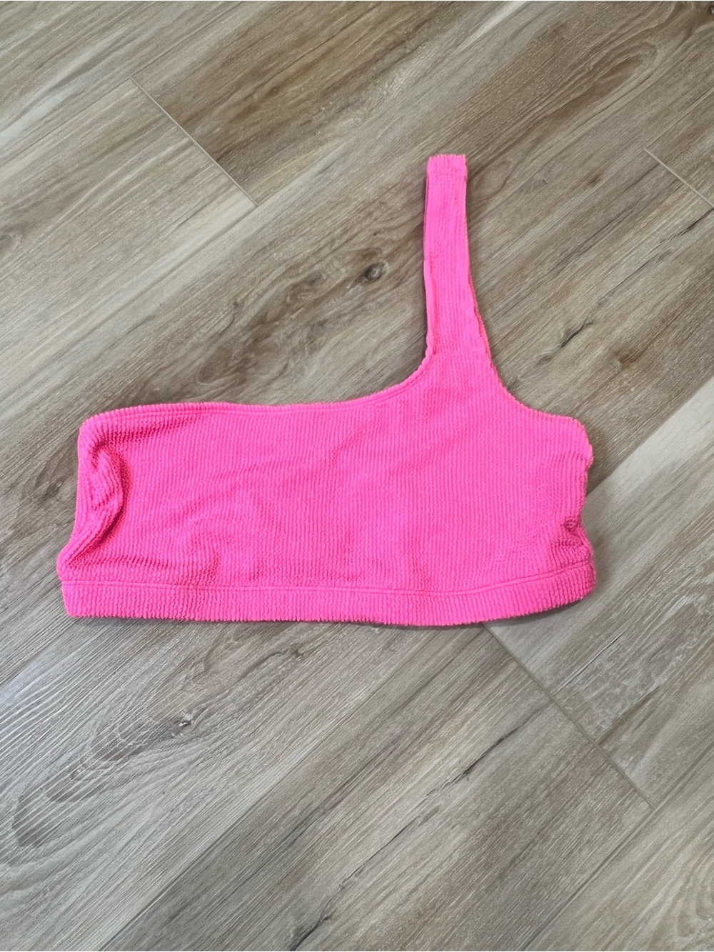 Good American Bright Pink One-Shoulder Bikini Top Size 2XL/3XL